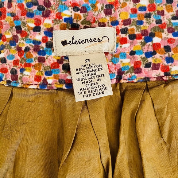 Anthropologie Elevenses Colorful Aerial Confetti Dot Button Skirt 2 - Picture 10 of 13